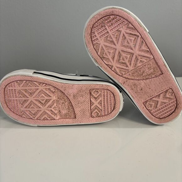 Converse All Star Panda Chuck Taylor Hi Top White Pink Toddler Girls Size 6 - Picture 8 of 8